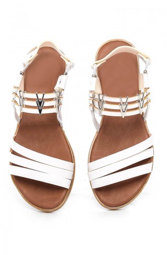 White Summer Sandals 2097-1