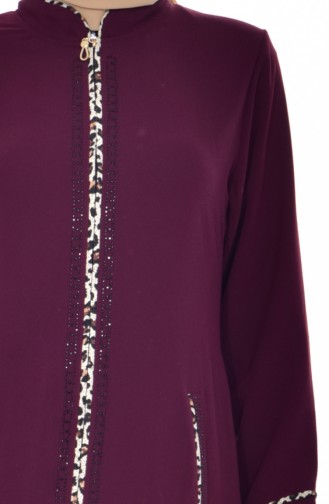 Abaya Imprimée de Pierre 0197-01 Bordeaux 0197-01