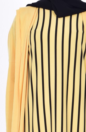 Striped Tunic Cardigan Binary Suit 1968-03 Yellow 1968-03