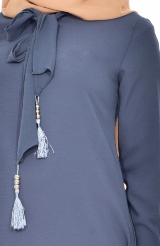 Tunika mit Krawatten Detail 4876-11 Anthrazit 4876-11