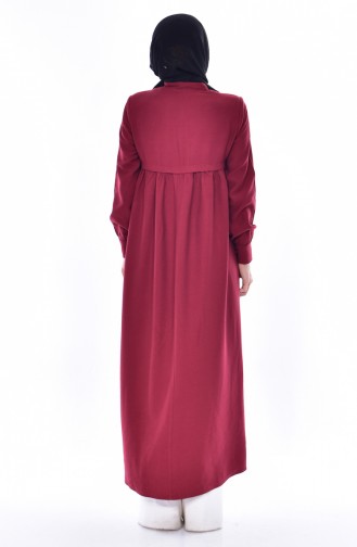 Embroidered Abaya 1053-01 Claret Red 1053-01