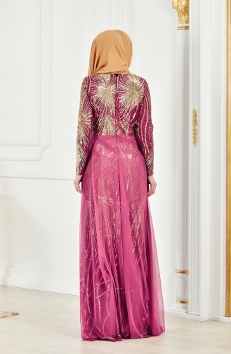 Abendkleid mit Pailetten 1010-03 Fuchsia 1010-03