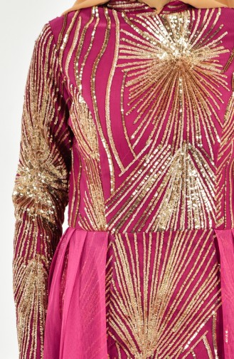 Abendkleid mit Pailetten 1010-03 Fuchsia 1010-03