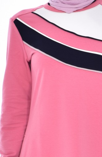 Sport Kleid mit Patchwork 8190-04 Rosa 8190-04