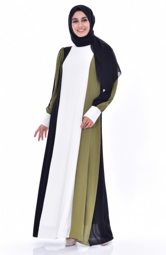 Khaki Hijab Dress 1896-02