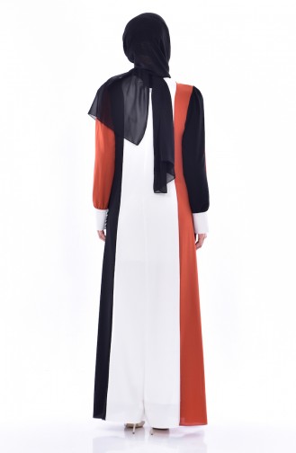 Brick Red Hijab Dress 1896-01
