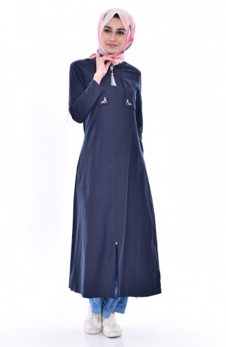 Abaya mit Reißverschluss 1057-02 Dunkelblau 1057-02