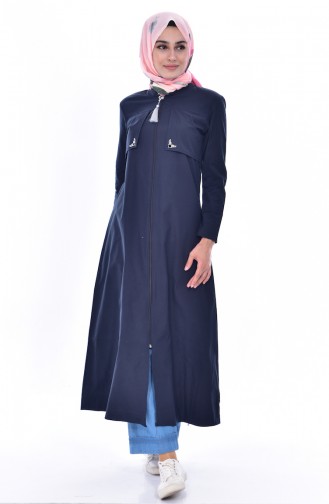 Abaya mit Reißverschluss 1057-02 Dunkelblau 1057-02