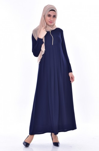 Navy Blue İslamitische Jurk 6082-08