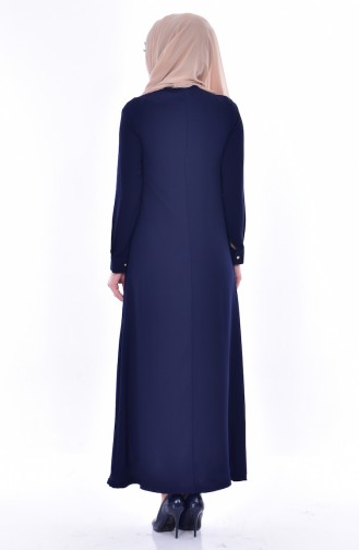 Navy Blue İslamitische Jurk 6082-08