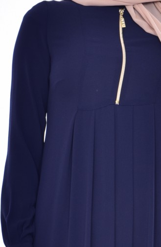 Navy Blue Hijab Dress 6082-08
