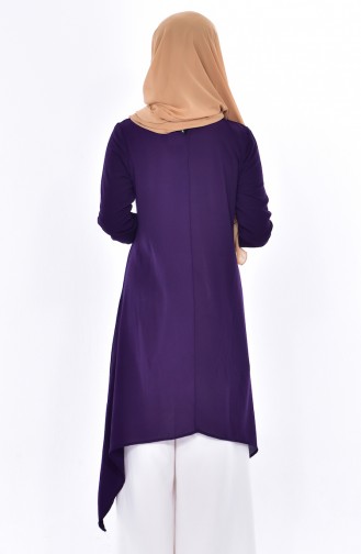 Tunika mit Krawatten Detail 4876-12 Lila 4876-12