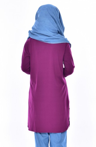 Tunique İmprimée de Pierre Grande Taille 0001-02 Plum 0001-02