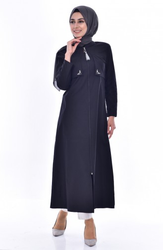 Abaya mit Reißverschluss 1057-03 Schwarz 1057-03