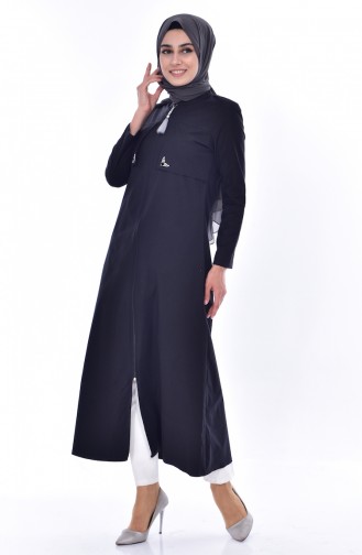 Abaya mit Reißverschluss 1057-03 Schwarz 1057-03