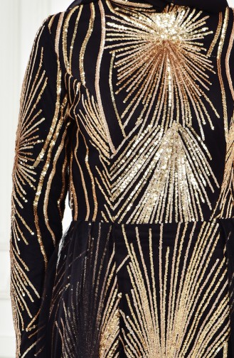 Black Hijab Evening Dress 1010-08