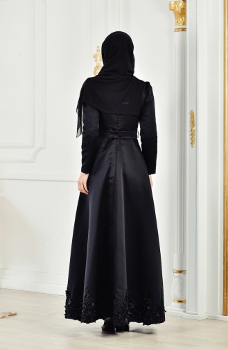 Geschnürtes Abendkleid 2912-04 Schwarz 2912-04