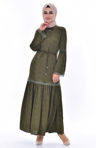 Beli Pleated Dress 1184-07 Khaki Green 1184-07