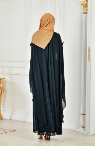 Robe de Soirée Bordée de Pierre 52699-03 Vert 52699-03