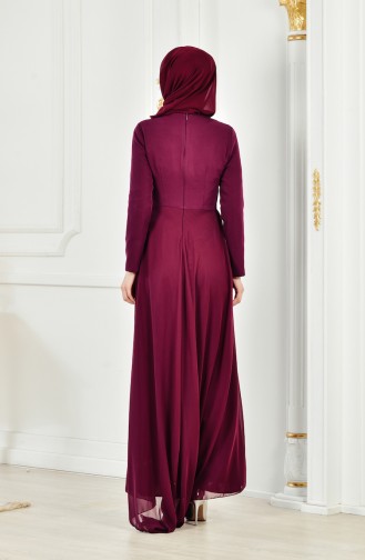 Robe de Soirée Bordée de Pierre 52690-09 Plum Clair 52690-09