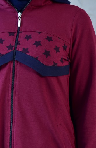 Printed Tracksuit 8178-02 Claret Red 8178-02