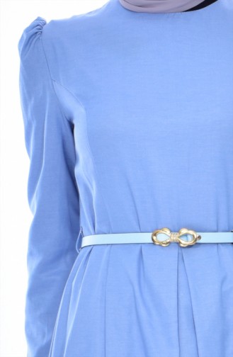 توبانور فستان بتصميم حزام للخصر 3020-14 لون ازرق فاتح 3020-14