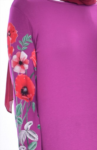 Bislife Printed Dress 7795-07 Fuchsia 7795-07