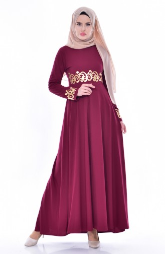 Fuchsia Hijab Dress 7955-03
