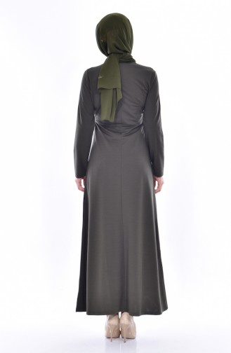 Khaki Hijab Dress 2196-02