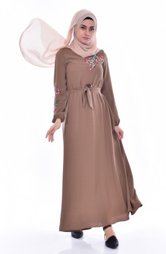 Brown Hijab Dress 1912-02