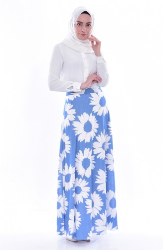 Printed Skirt 8867-01 Blue 8867-01