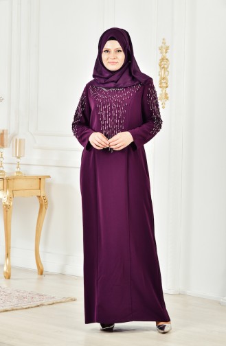 Robe Perlées Grande Taille 6146-01 Pourpre 6146-01