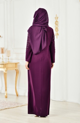 Large size Pearl Dress 6146-01 Purple 6146-01