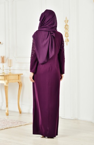 Robe Perlées Grande Taille 6146-01 Pourpre 6146-01