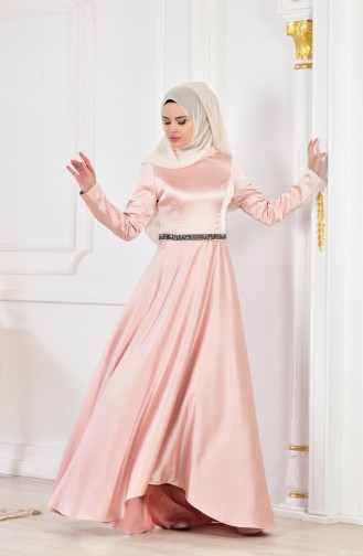 Taft Abendkleid mit Gürtel 1007A-02 Puder 1007A-02