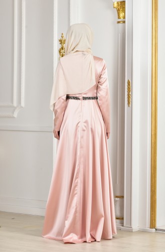 Taft Abendkleid mit Gürtel 1007A-02 Puder 1007A-02