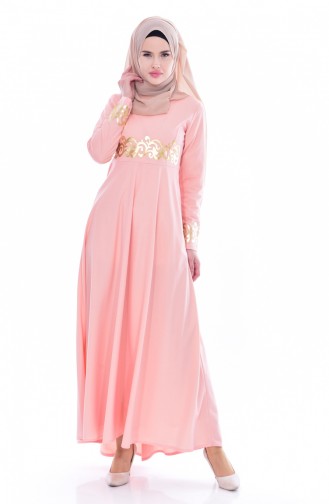 Powder Hijab Dress 7955-04