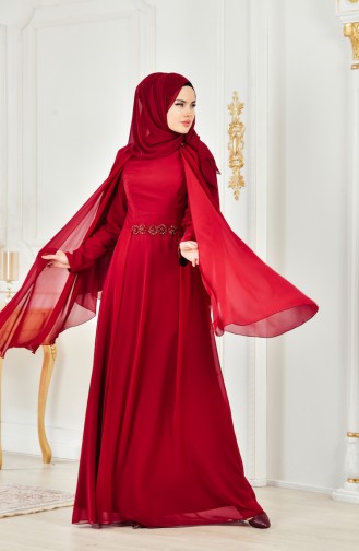 Gospel Cape Evening Dress 1002-01 Bordeaux 1002-01