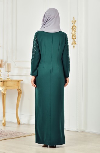 Robe Perlées Grande Taille 6146-03 Vert emeraude 6146-03