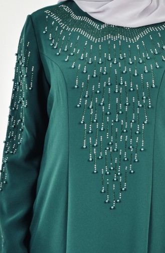 Large size Pearl Dress 6146-03 Emerald Green 6146-03