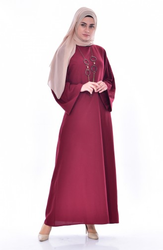 Robe avec Collier 7186-05 Bordeaux 7186-05