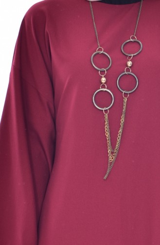 Robe avec Collier 7186-05 Bordeaux 7186-05