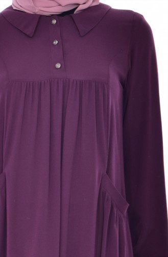 Shirt Collar Dress 4009-09 Dark Purple 4009-09