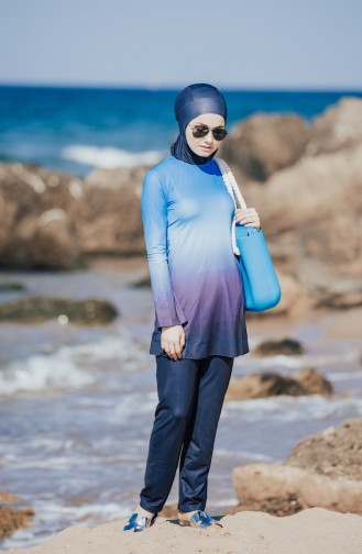 Maillot de Bain Hijab 1001-01 Bleu Marine 1001-01