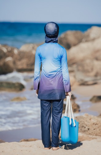 Blue Swimsuit Hijab 1001-01
