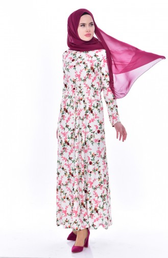 Powder Hijab Dress 0575-03
