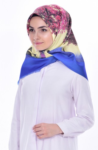 Desenli Tafta Eşarp 95179-06 Saks