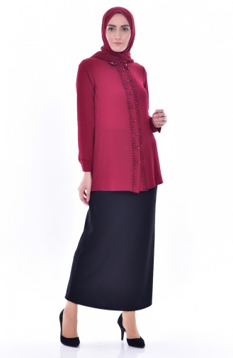 Claret Red Blouse 4063A-04