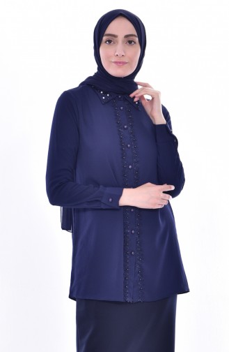 Navy Blue Blouse 4063A-02