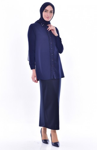 Navy Blue Blouse 4063A-02